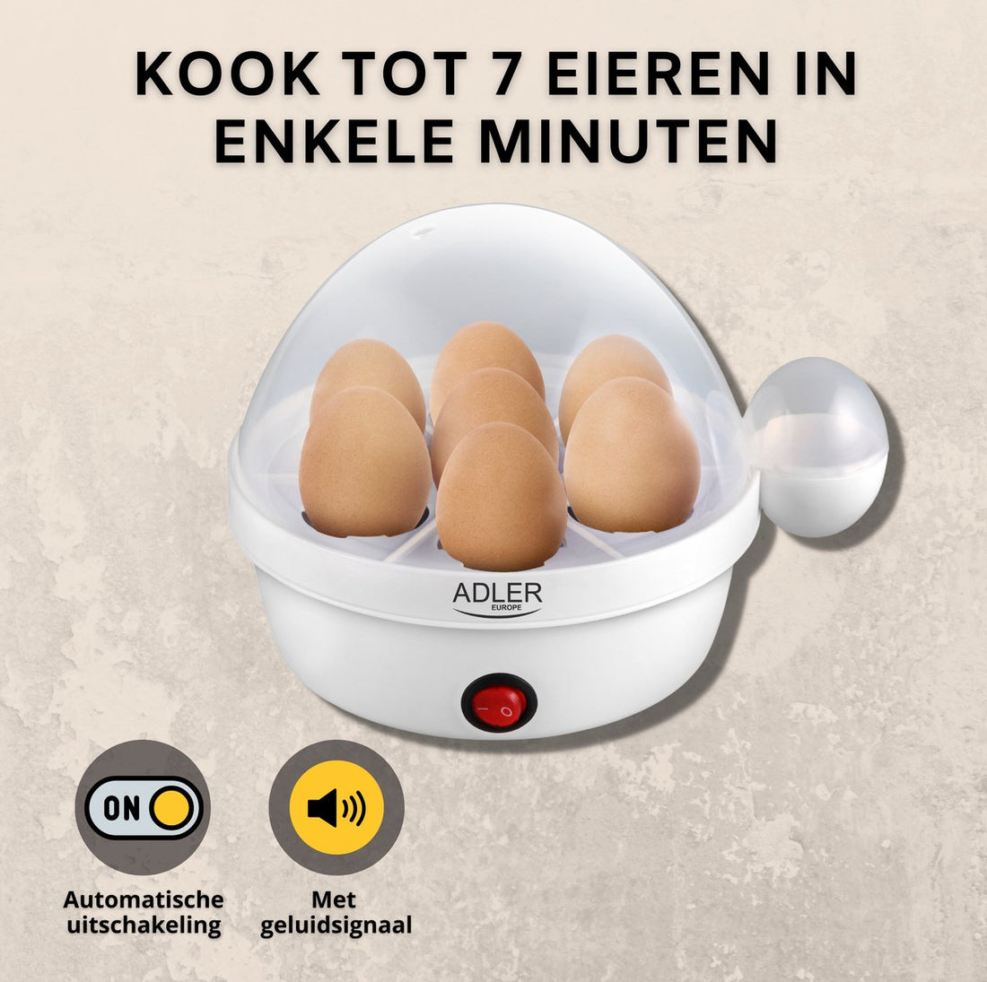 Cuiseur à œufs - Cuiseur à œufs électrique - Convient pour 7 œufs - Inox