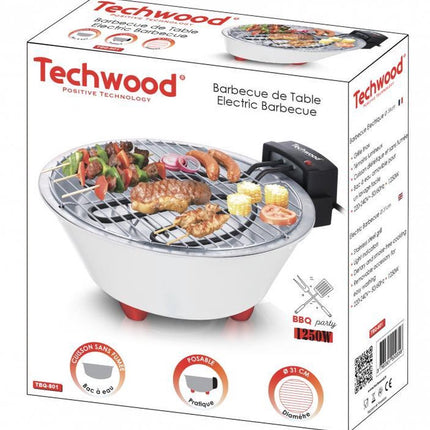 Techwood - 801 - Elektrische barbecue - Ø31 cm - Tafelbarbecue - compact en lichtgewicht