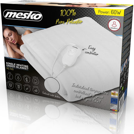 Heizdecke/-kissen - 60 Watt - Weiß - Polyester - 1 Person
