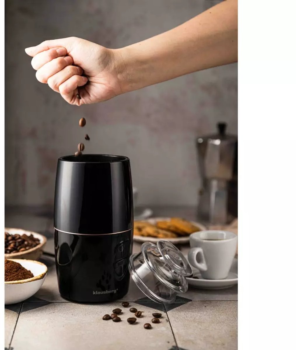 Klausberg KB7602 elektrische koffiemolen – RVS mes en bakje, 200 W – foto 3
