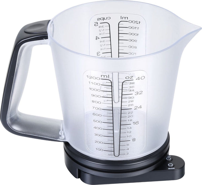 Elektronische keukenweegschaal met maatbeker van 1g tot 5kg 1,2L - Schaalverdeling - G/Oz/Ml