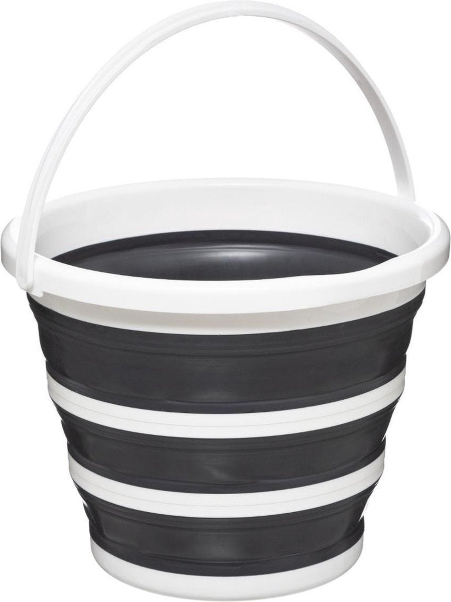 Seau de nettoyage pliable - 10 litres - Blanc/Gris