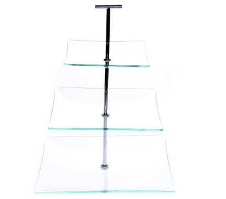 SHELF 25-20-15XH30CM GLASS 3 TIERS