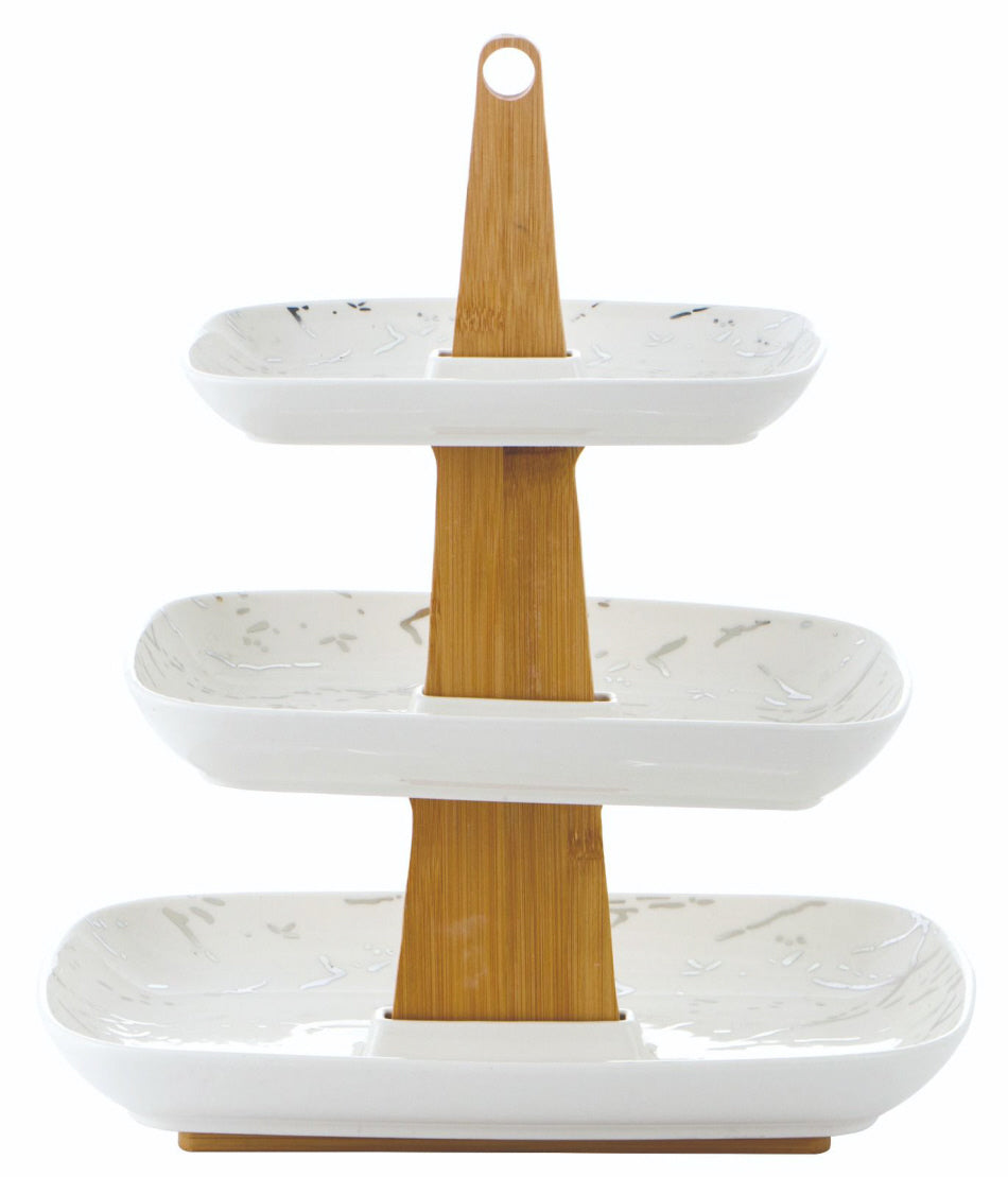 Étagère Porcelaine aspect marbre 3 pièces