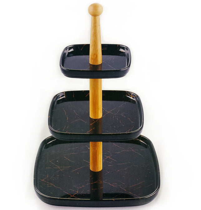 Melamin Etagere 3-teilig Marmor-Optik