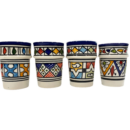 Marokkaanse Fes keramiek bekers - set 4 Multicolor