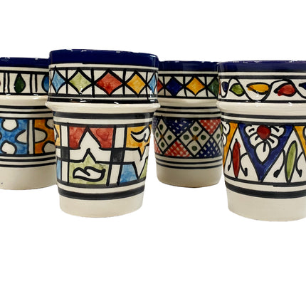 Marokkaanse Fes keramiek bekers - set 4 Multicolor