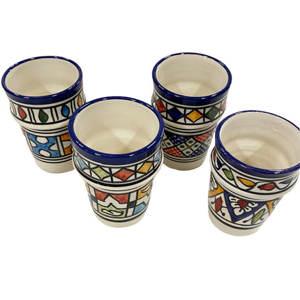 Marokkaanse Fes keramiek bekers - set 4 Multicolor