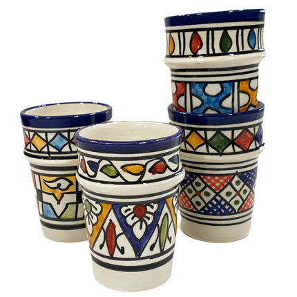 Marokkaanse Fes keramiek bekers - set 4 Multicolor