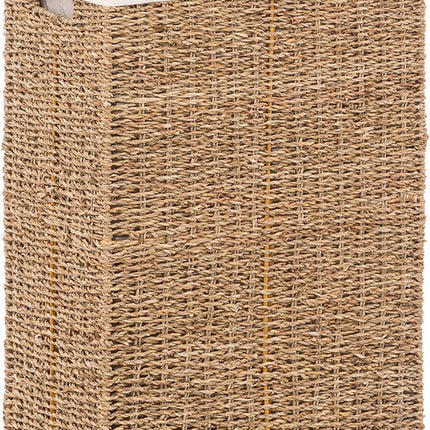 Wäschekorb - Rattan - mit Deckel - rechteckig - 37 x 22 x 55 cm - 40 Liter