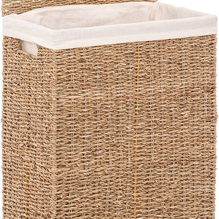 Wäschekorb - Rattan - mit Deckel - rechteckig - 37 x 22 x 55 cm - 40 Liter