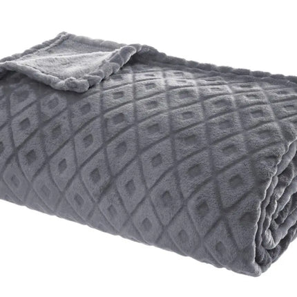 Plaid Dunkelgrau mit Karomuster – 180×230 XL