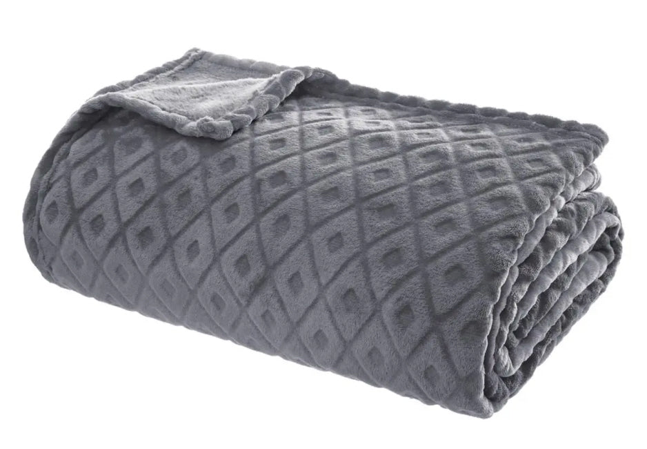 Plaid gris foncé à motif écossais – 180×230 XL