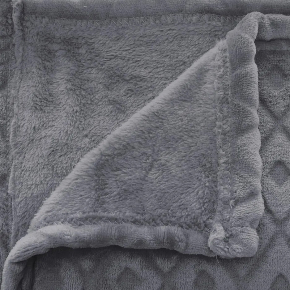 Plaid gris foncé à motif écossais – 180×230 XL