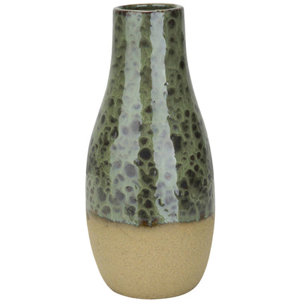 Flaschenvase Keramik grün 13 x 28 cm - Vase