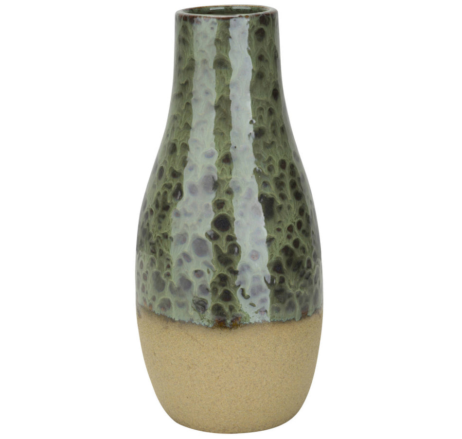 Bottle vase ceramic green 13 x 28 cm - Vase