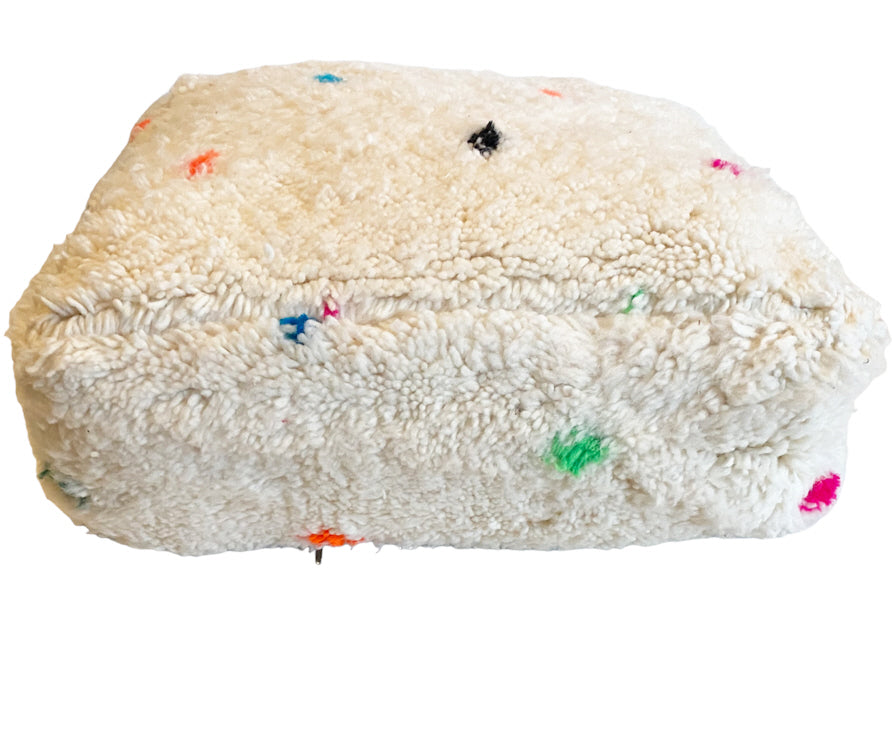 Pouf fait main (Beni Ourain) - Coussin de sol bohème moelleux
