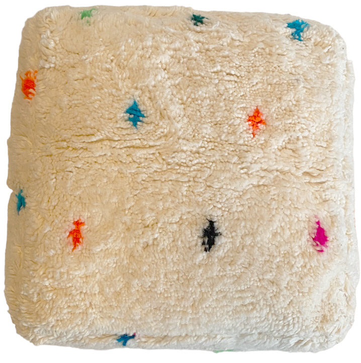 Pouf fait main (Beni Ourain) - Coussin de sol bohème moelleux