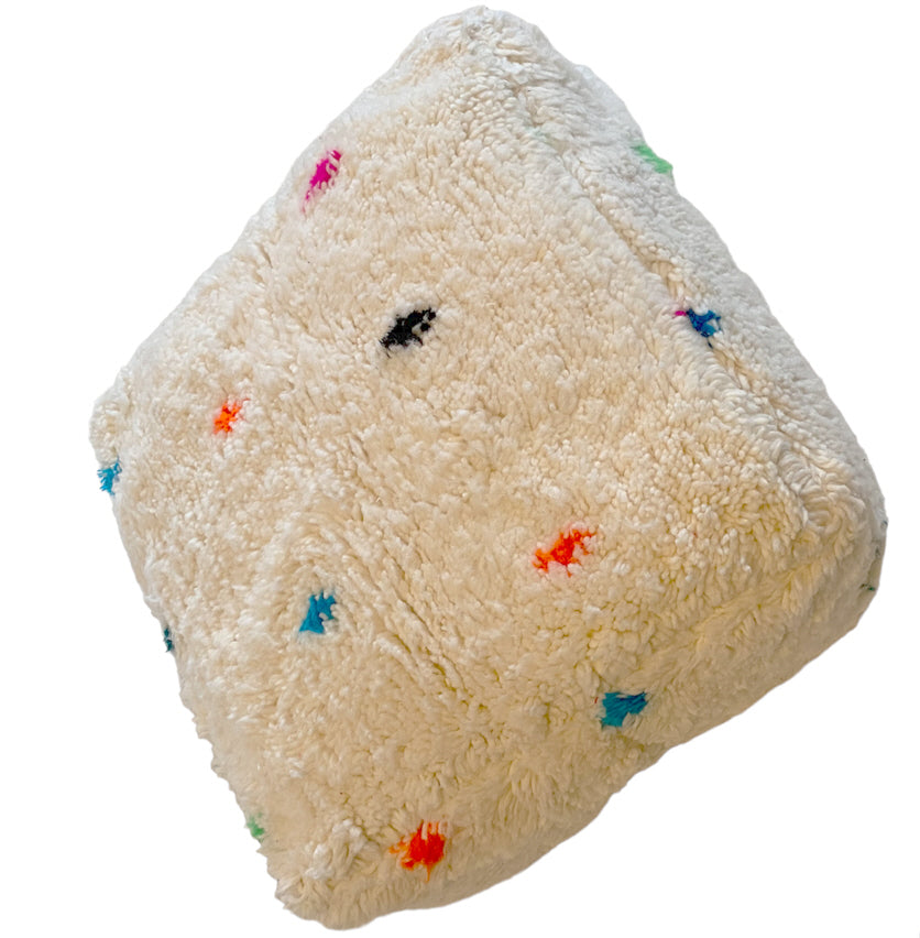 Pouf fait main (Beni Ourain) - Coussin de sol bohème moelleux