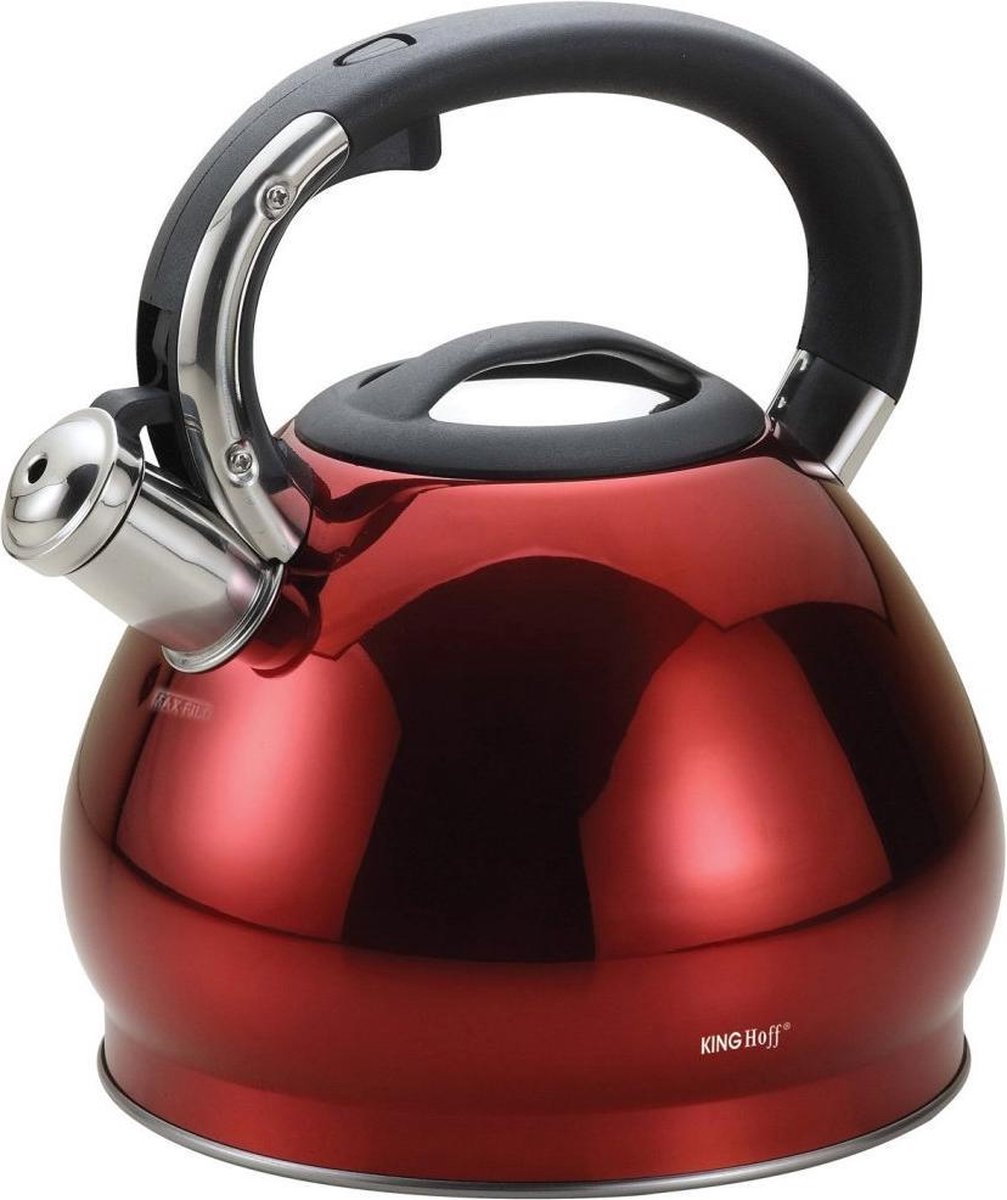 Bouilloire sifflante - 3,4 litres - rouge - brillante