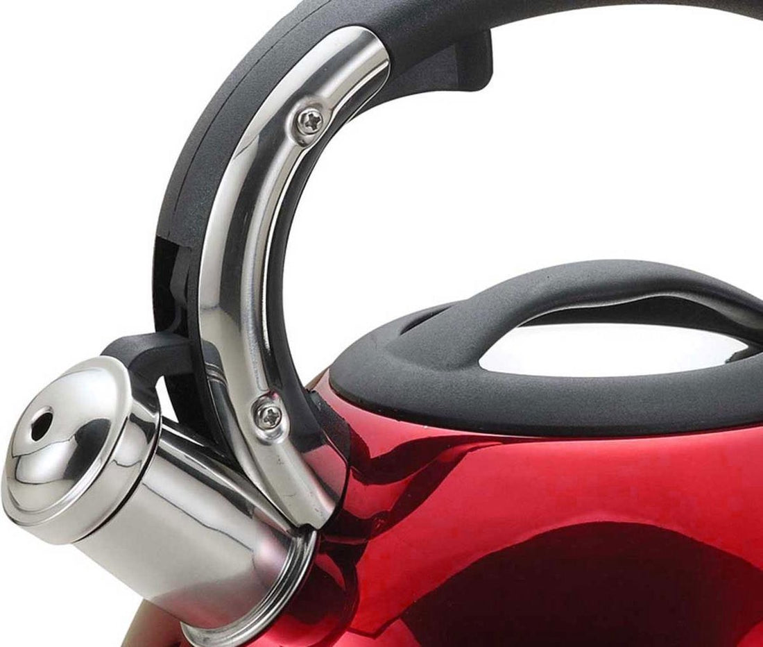 Bouilloire sifflante - 3,4 litres - rouge - brillante