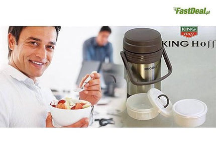 Food Thermos - Roestvrijstalen Lunchbox - 3 Aparte Containers (0,3L + 0,68L + 0,32L) - Dubbelwandig - Warm & Koud Urenlang - 1,5L Totale Capaciteit - Licht & Onbreekbaar