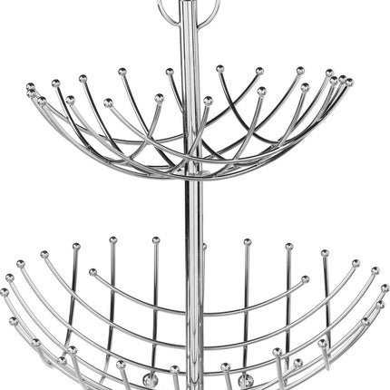 Runde silberne doppelte Etagere Obstschale 36 x 40 cm