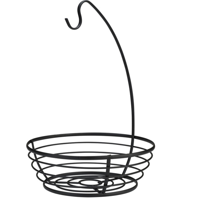 Trendiger Obstkorb mit Bananenhalter - Ø 28 x 40 cm - Schwarz