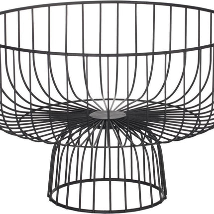 Obstkorb rund auf Fuß schwarzes Metall 28 cm
