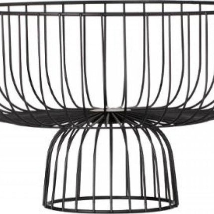 Obstkorb rund auf Fuß schwarzes Metall 28 cm