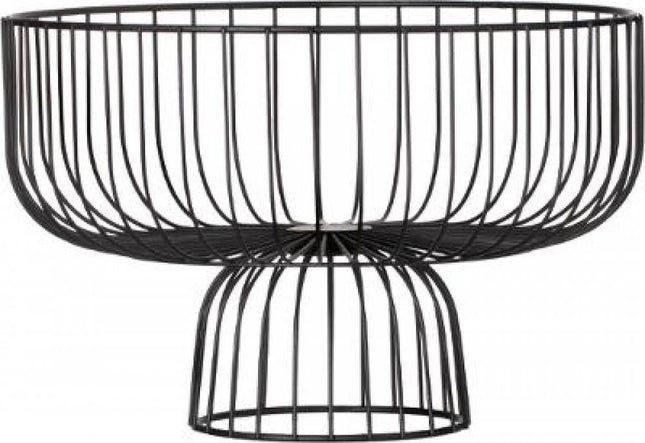 Obstkorb rund auf Fuß schwarzes Metall 28 cm