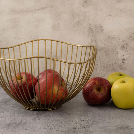 Goldfarbene Metall-Obstschale