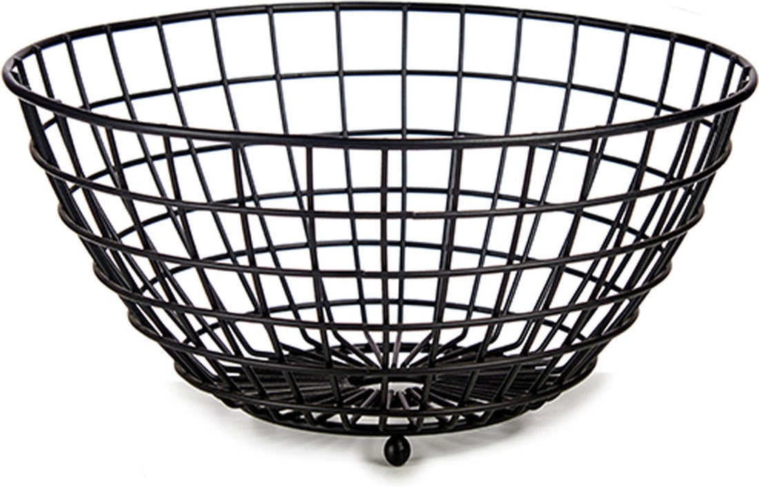 Corbeille à fruits - Panier à fruits - Noir - Acier - Ø 28 cm H 11 cm