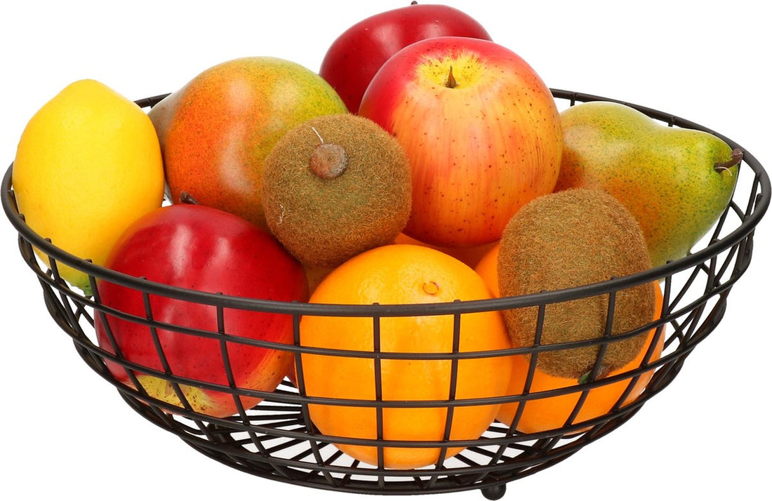 Corbeille à fruits - Panier à fruits - Noir - Acier - Ø 28 cm H 11 cm