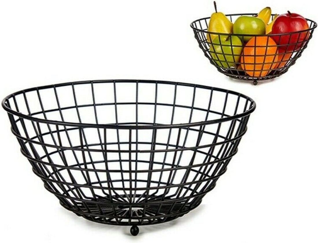 Corbeille à fruits - Panier à fruits - Noir - Acier - Ø 28 cm H 11 cm