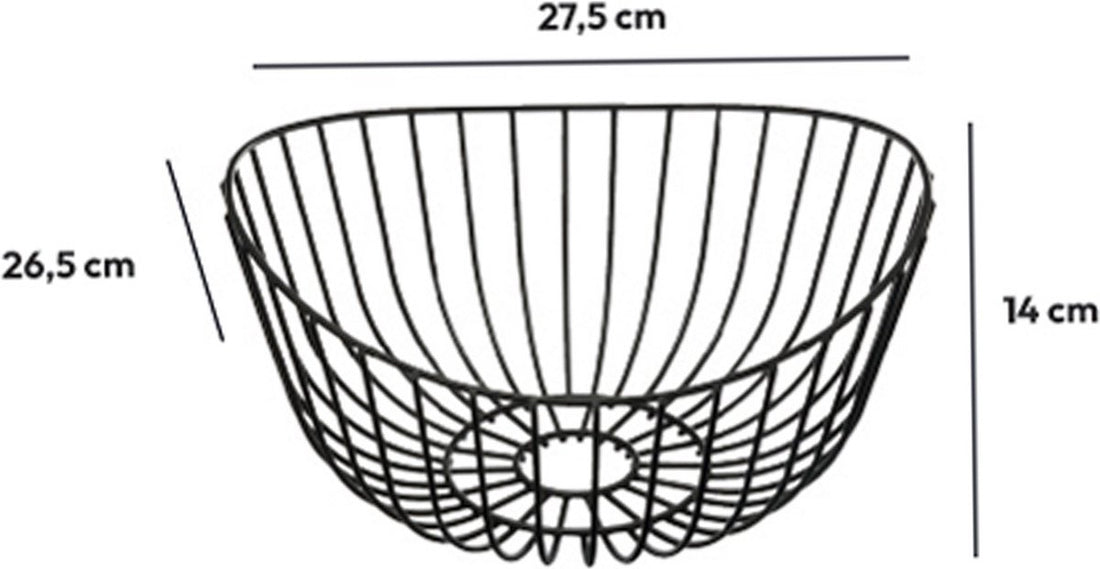 Secret de Gourmet fruitschaal van zwart metaal – ronde draadmand, Ø 27 cm – foto 3