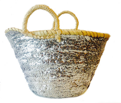 Basket with sequins yellow