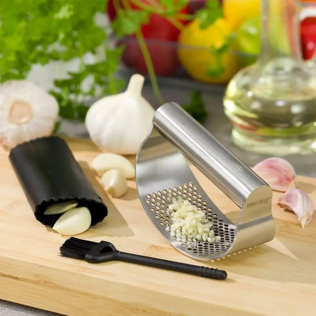 Knoblauchpresse, 3er Set, Stahl - Kinghoff