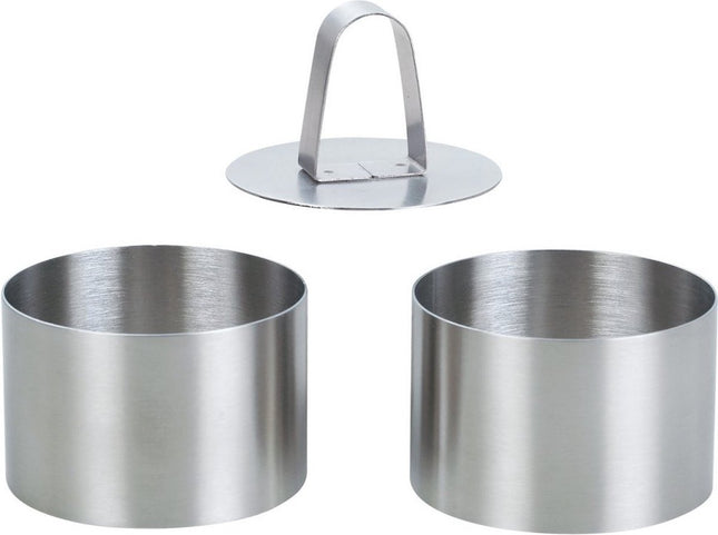 Garnierringe mit Ausstecher – Servierringe – 2er-Set – Kochringe