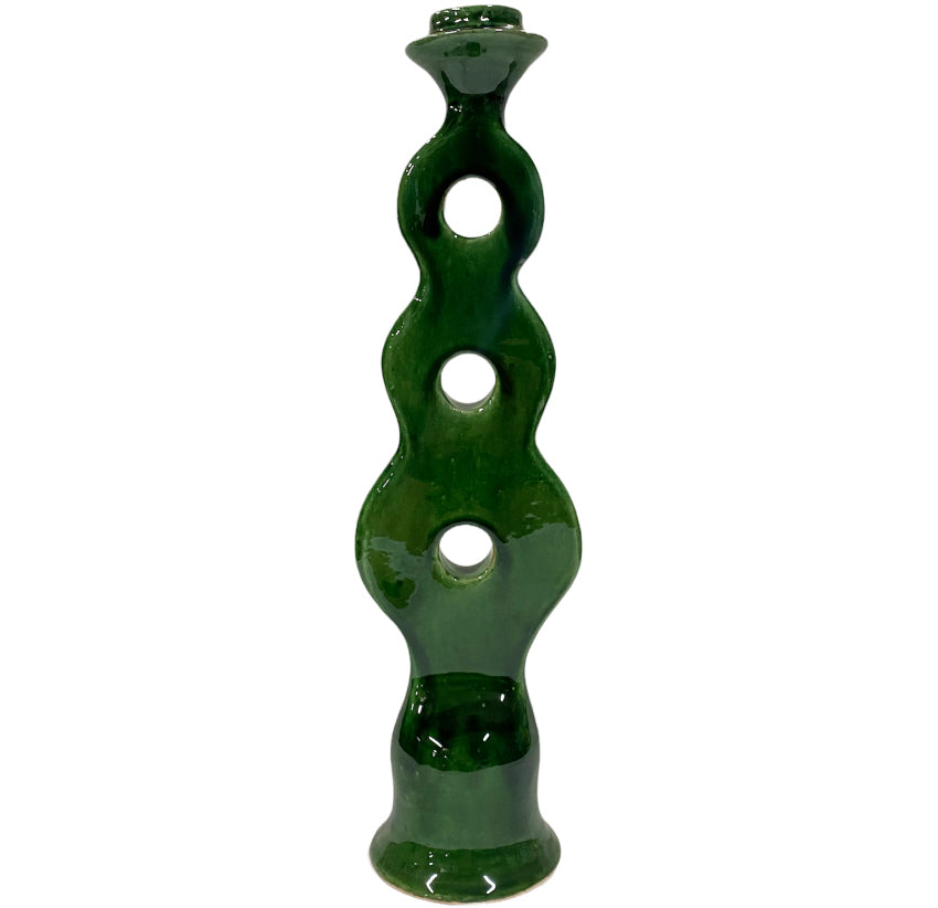 Gaten kandelaar Modern Tamegroute XL – Marokkaans aardewerk, 34–36 cm – foto 3