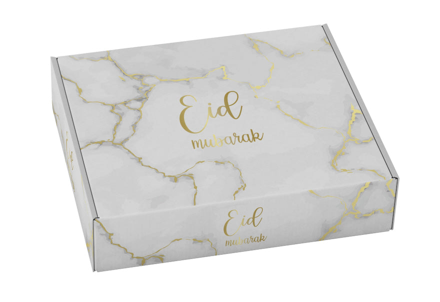Eid Mubarak pastry box marble gold
