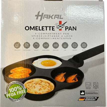 Gebakken ei-pan, pannenkoekenpan - 4 vakjes omelet Pan-Koekenpan - Ontbijt Maker - eierpan - Alle kookplaten