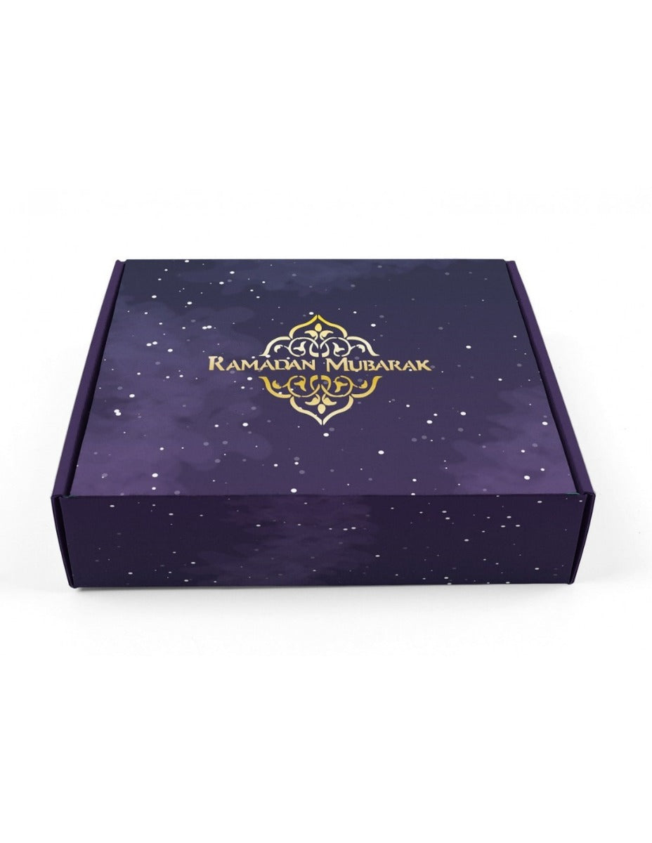 Ramadan Moubarak Boîte à pâtisserie (violet/or)