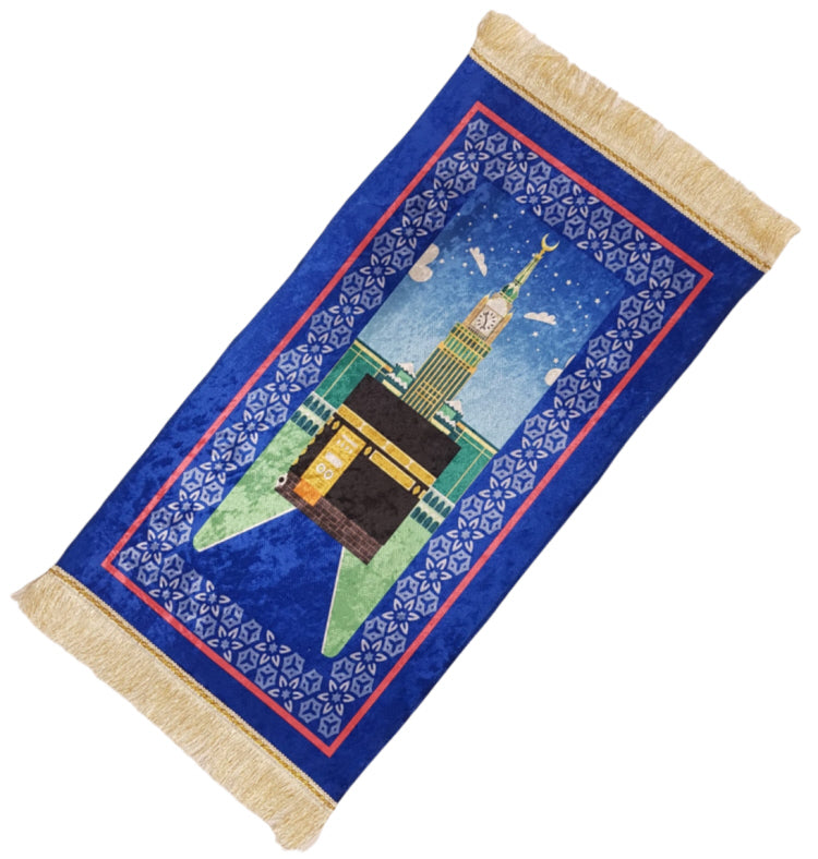 Gebedskleed Kaaba 90 x 50 cm – sajada met antislip, voor kind en volwassene – foto 3