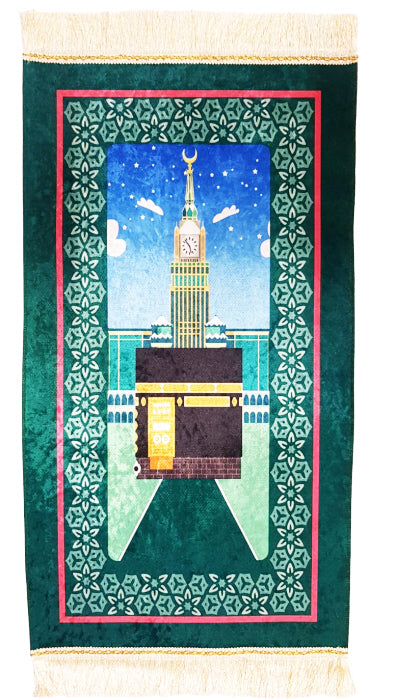 Gebedskleed Kaaba 90 x 50 cm – sajada met antislip, voor kind en volwassene – foto 6