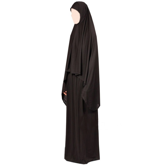Gebedsset vrouwen tweedelig – rok en khimar, one size, stretchstof – foto 3