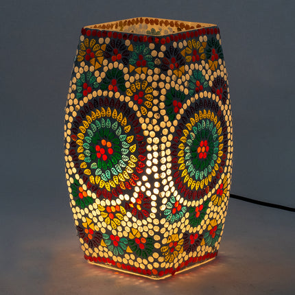 Mosaiklampe mit Craquelé-Effekt 17x17x31 cm