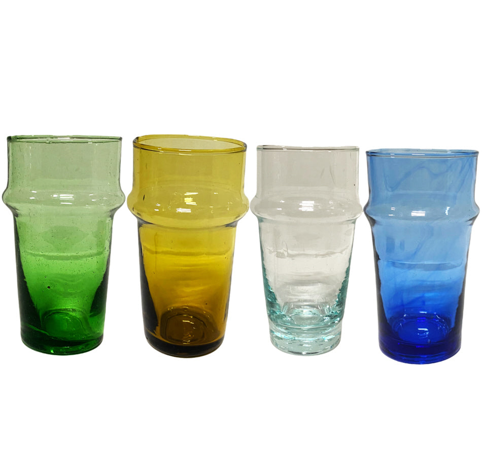 Marokkaanse beldi glazen van gerecycled glas – mondgeblazen, 12 cm hoog – foto 14