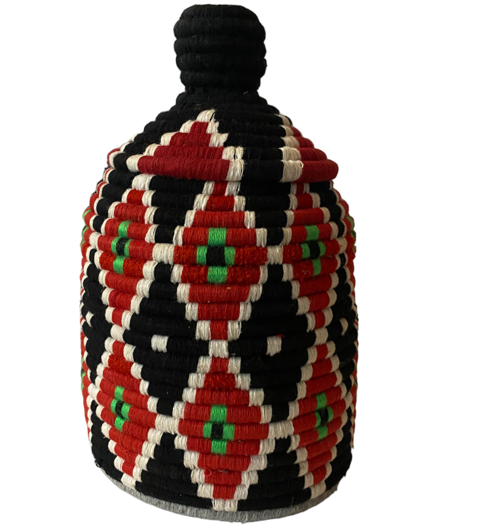 Moroccan colored Berber basket red-black