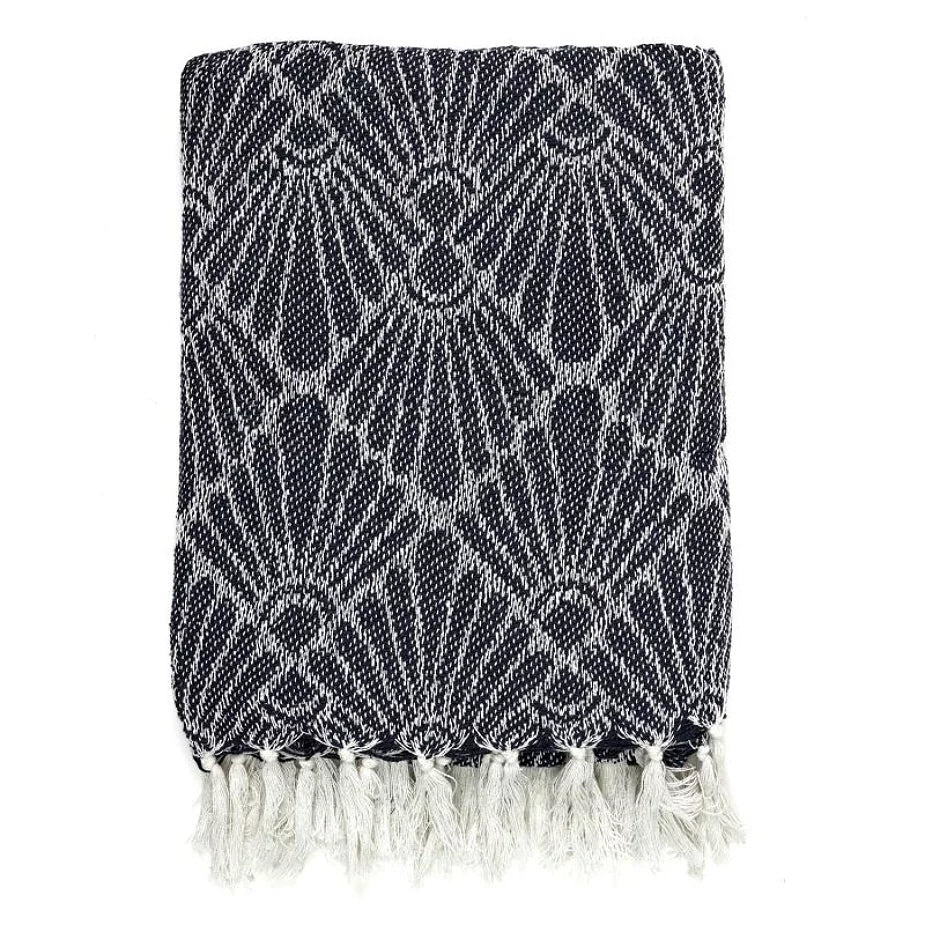 Geometric throw Navy blue